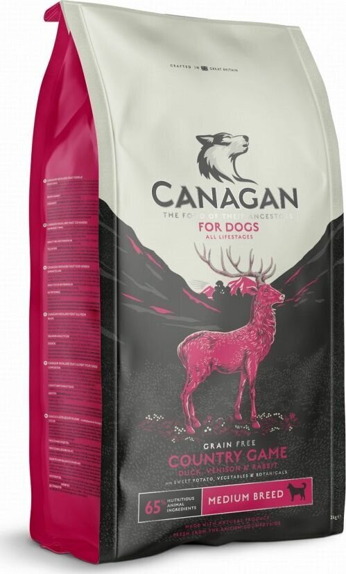 Canagan Country Game koos pardiga, 2 kg hind ja info | Kuivtoit koertele | kaup24.ee