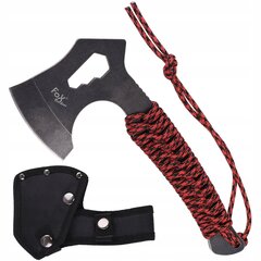 Matka ellujäämiskirves Tomahawk Redrope stonewashed hatchet Fox Outdoor, must/punane hind ja info | Käsitööriistad | kaup24.ee