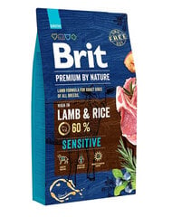 Brit Premium By Nature Sensitive Lamb koos lambalihaga, 15 kg + märgtoit koos lambaga, 6x400 g hind ja info | Kuivtoit koertele | kaup24.ee