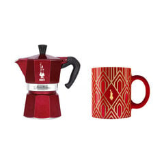 Bialetti Moka Express 3-tassiline punane Deco Glamour koos boonuskruusiga hind ja info | Kohvikannud, teekannud | kaup24.ee