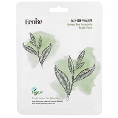 EcoBe Green Tea Ampoule Mask Pack 25ml - Освежающая листовая маска цена и информация | Маски для лица, патчи для глаз | kaup24.ee