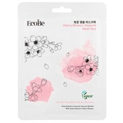 EcoBe Cherry Blossom Ampoule Mask Pack 25ml - Осветляющая листовая маска с экстрактом вишни цена и информация | Маски для лица, патчи для глаз | kaup24.ee