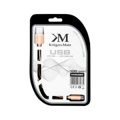 usb ja micro usb kaabel 1 m kruger&matz hind ja info | Mobiiltelefonide kaablid | kaup24.ee