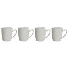 Набор из 4 кружек Mug DKD Home Decor Белый Фарфор 330 ml цена и информация | Стаканы, фужеры, кувшины | kaup24.ee