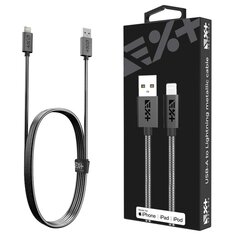 Кабель NEXT ONE Metallic USB-A / Lightning MFi 1 м космический серый цена и информация | Кабели для телефонов | kaup24.ee