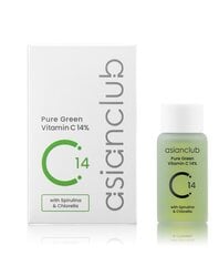 Asian Club - Pure Green Vitamin C 14%, 15ml - Helendav näoseerum C-vitamiiniga. hind ja info | Näoõlid, seerumid | kaup24.ee