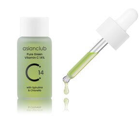 Asian Club - Pure Green Vitamin C 14%, 15ml - Осветляющая сыворотка для лица с витамином C цена и информация | Сыворотки для лица, масла | kaup24.ee