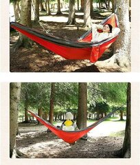 Kerge kaasaskantav nailonist võrkkiik 270 x 140cm hammock oranž hind ja info | Võrkkiiged | kaup24.ee