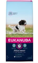 Eukanuba Active Adult Medium Breed koos kodulindudega, 12 kg hind ja info | Kuivtoit koertele | kaup24.ee