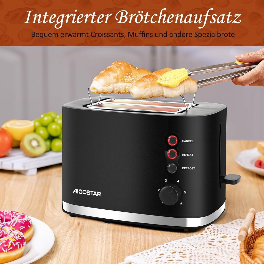 Aigostar Energy - Toaster 2 viiluga koos kuklitarvikuga hind ja info | Rösterid | kaup24.ee