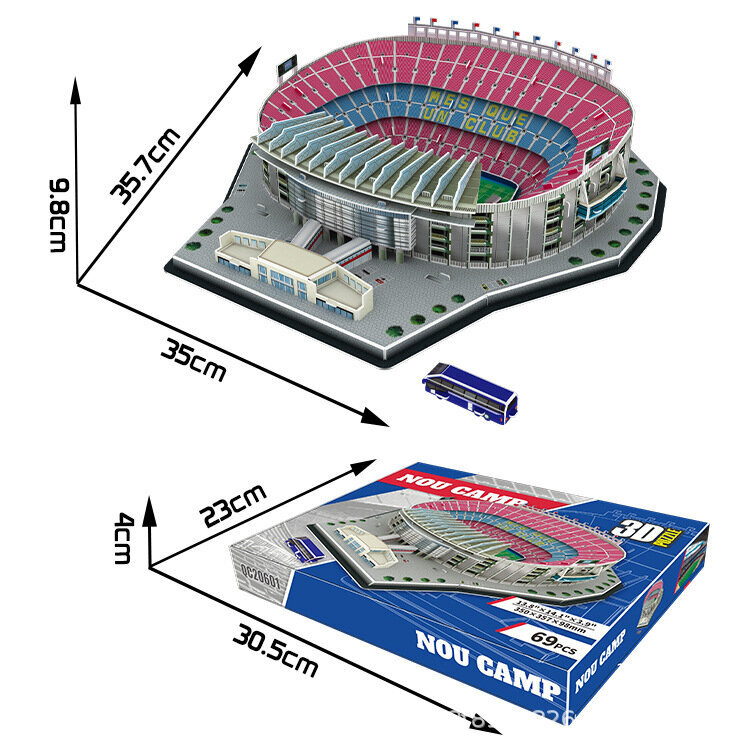 Puzzle 3D jalgpallistaadion BARCELONA CAMP NOU hind ja info | Pusled | kaup24.ee