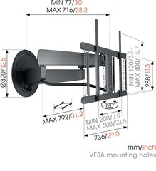 VOGEL'S SIGNATURE TVM7675 hind ja info | Teleri seinakinnitused ja hoidjad | kaup24.ee