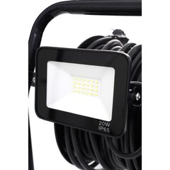 Vastupidav metallpooliga pikendusjuhe ja 20W LED valgustus - 30m цена и информация | Удлинители | kaup24.ee