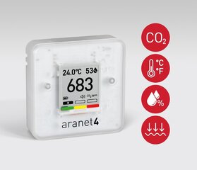 Aranet 4 - õhukvaliteedi, temperatuuri, niiskuse detektor/andur hind ja info | Suitsuandurid, gaasiandurid | kaup24.ee