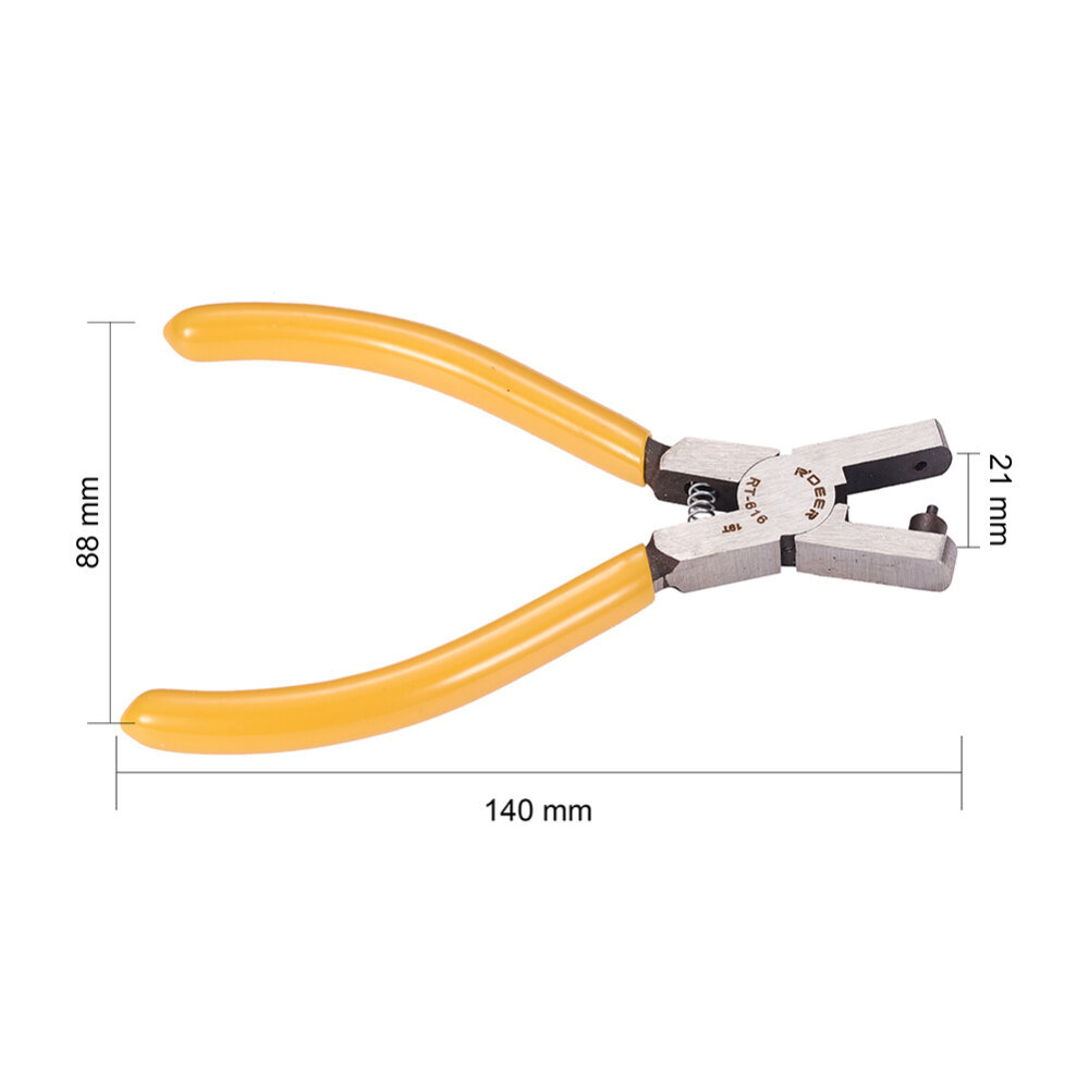 Tangid Aukudega kuni 2mm, Raud, 136x91x9.5mm, Värvus: Kollane, 1tk. цена и информация | Ehete valmistamine, helmestamine | kaup24.ee