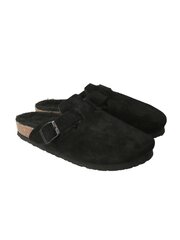 Seemisnahast sussid villaga Riva Wool / Black hind ja info | Naiste plätud ja sussid | kaup24.ee