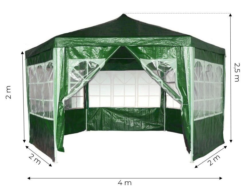 ModernHome aiapaviljoni telk 2x2x2 m akendega hind ja info | Varikatused ja aiapaviljonid | kaup24.ee