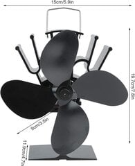 InnoGear N-7 Kamina ventilaator hind ja info | Tarvikud kaminatele ja ahjudele | kaup24.ee