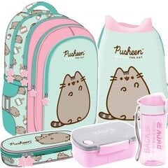 Pusheen St. Majewski mitme kambriga kooliseljakott. St. Majewski sinised toonid, roosad toonid, kirjud 22 a + 4 muud toodet hind ja info | Koolikotid, sussikotid | kaup24.ee