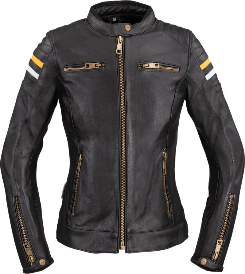 Naiste nahast motojope W-TEC Stripe Lady - must L hind ja info | Mootorratturi joped | kaup24.ee