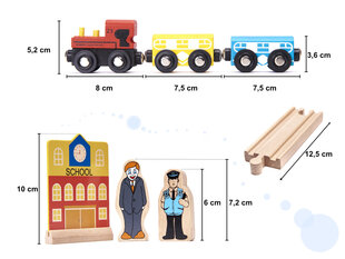 Деревянный поезд К4, 70 предметов цена и информация | Развивающие игрушки | kaup24.ee