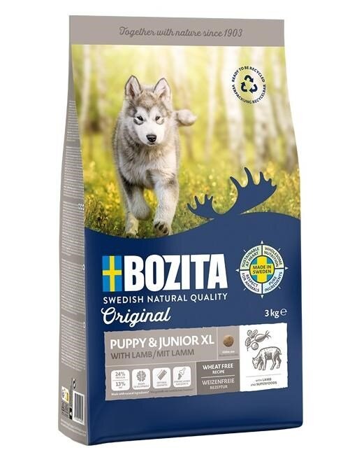 Bozita Original Puppy & Junior suurte tõugude noortele lambakoertele, 12 kg hind ja info | Kuivtoit koertele | kaup24.ee