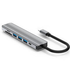 USB концентратор Hub 7in1 USB-C/USB-3/USB-2/HDMI/Micro SD цена и информация | Адаптер Aten Video Splitter 2 port 450MHz | kaup24.ee