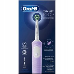 Oral-B Vitality Pro D103 lilla lilla + asendusotsikud + must korpus + hambapulgad + suukorv + suukorvpall цена и информация | Электрические зубные щетки | kaup24.ee