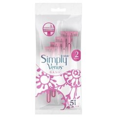 Бритвы одноразовые Simply Venus 2 Basic, 5 шт. х 6 шт. цена и информация | Косметика и средства для бритья | kaup24.ee