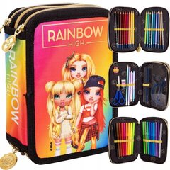 Kolmekambriline pliiatsikott koos tarvikutega AstraBag AC31 Rainbow High Golden Style цена и информация | Пеналы | kaup24.ee