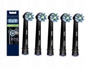 5x ORAL-B Cross Action tip EB50BK BLACK цена и информация | Насадки для электрических зубных щеток | kaup24.ee