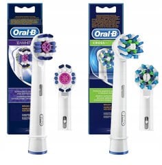 2x 100% ORIGINAL ORAL-B 3D, CROSS TIP 2x 100% ORIGINAL ORAL-B 3D, CROSS TIP цена и информация | Насадки для электрических зубных щеток | kaup24.ee