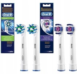 Original Oral-b Cross Action tip EB50AB x2 + 3d White x2 hind ja info | Elektriliste hambaharjade otsikud | kaup24.ee