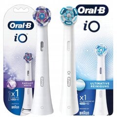 Oral-B iO Radiant White+Oral-B iO ULTIMATE CLEAN valge otsik цена и информация | Насадки для электрических зубных щеток | kaup24.ee