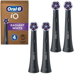 4x Oral-B iO tip Radiant Black hind ja info | Elektriliste hambaharjade otsikud | kaup24.ee