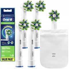 4x ORAL-B CROSS ACTION TIP EB50-AB + Oral-B valge kotike hind ja info | Elektriliste hambaharjade otsikud | kaup24.ee