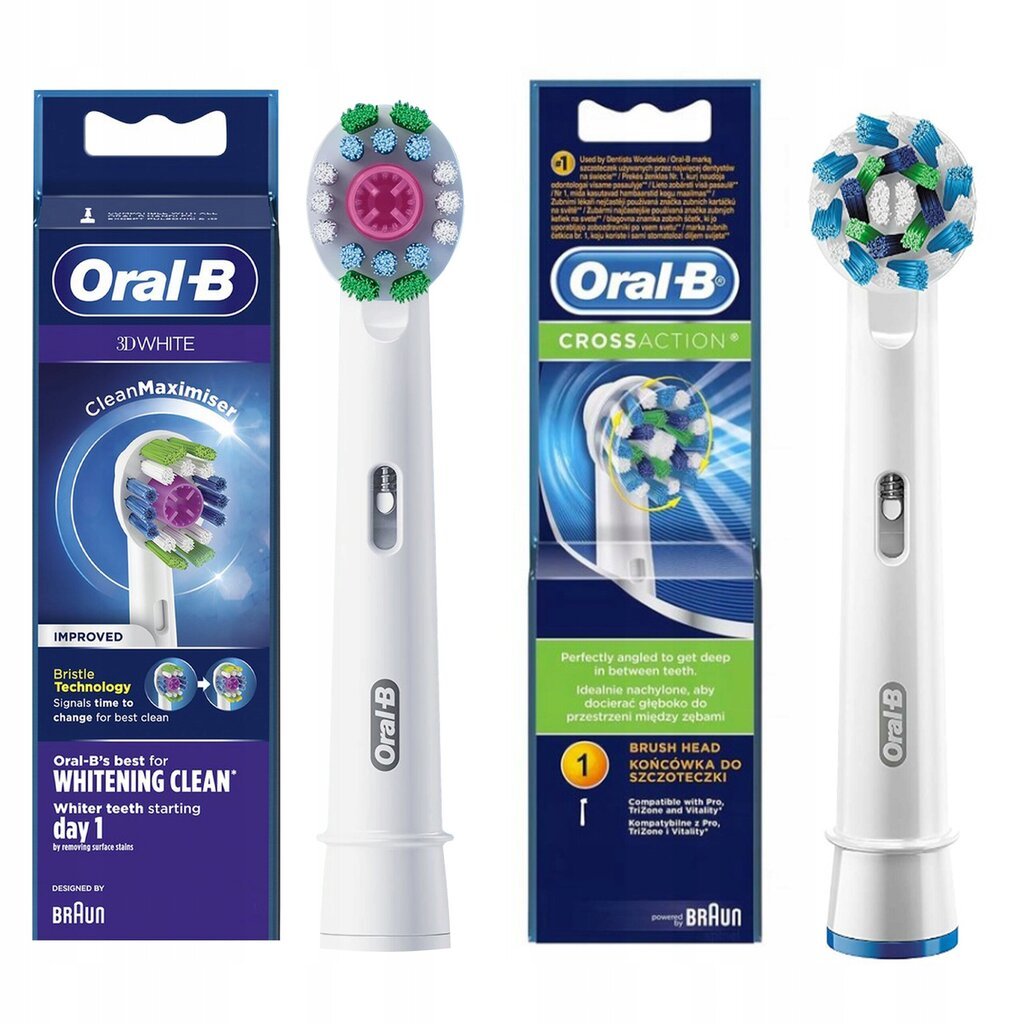 Oral-B CROSSACTION EB50 AB+oral-b EB-18 käsitsikomplekt hind ja info | Elektriliste hambaharjade otsikud | kaup24.ee