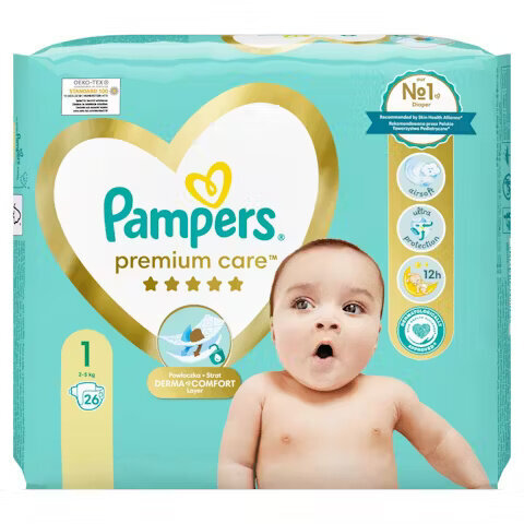 Mähkmed Pampers Premium Care, Väike pakk 1 suurus, 26 tk. x 3 tk. hind ja info | Mähkmed | kaup24.ee