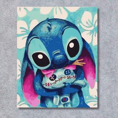 Maalimine numbrite kaupa raamiga Pildid maalimiseks - Disney Stitch 40x50 cm hind ja info | Maalid numbri järgi | kaup24.ee