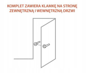 Ukse sisekäepide pikk eskett WC kroomi harjatud nikkel цена и информация | Дверные ручки | kaup24.ee