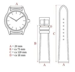 Ремешок Eichmüller 20mm, коричневый цена и информация | Мужские часы | kaup24.ee