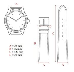 Ремешок Eichmüller 22mm, синий цена и информация | Мужские часы | kaup24.ee