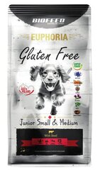 Biofeed Euphoria Gluten Free Junior Small&Medium veiselihaga, 12kg цена и информация | Сухой корм для собак | kaup24.ee