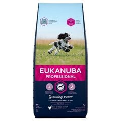 Eukanuba Puppy ja Junior Medium kanaga, 18 kg hind ja info | Kuivtoit koertele | kaup24.ee