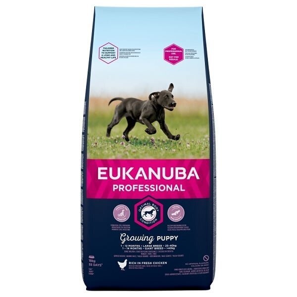 Eukanuba Puppy Large Breed kanaga, 18 kg hind ja info | Kuivtoit koertele | kaup24.ee