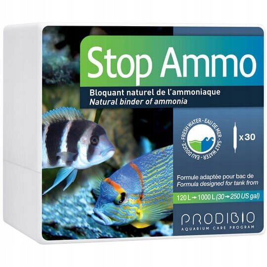 Prodibio Stop Ammo 30 ampulli – eemaldab ammoniaagi hind ja info | Akvaariumid ja seadmed | kaup24.ee