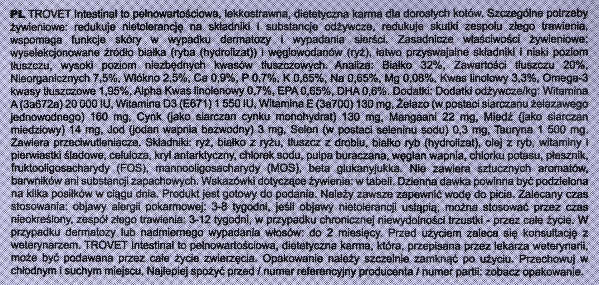 Trovet Intestinal FRD, 3 kg hind ja info | Kuivtoit kassidele | kaup24.ee