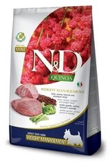 Farmina N&D Quinoa Dog Weight Management Adult Mini lambalihaga, 2,5 kg hind ja info | Kuivtoit koertele | kaup24.ee