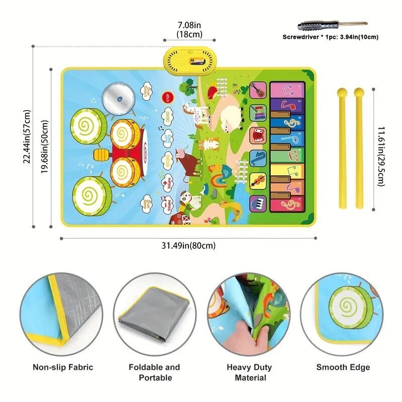 Toiyese muusikamatt, 80x50 cm. hind ja info | Imikute mänguasjad | kaup24.ee