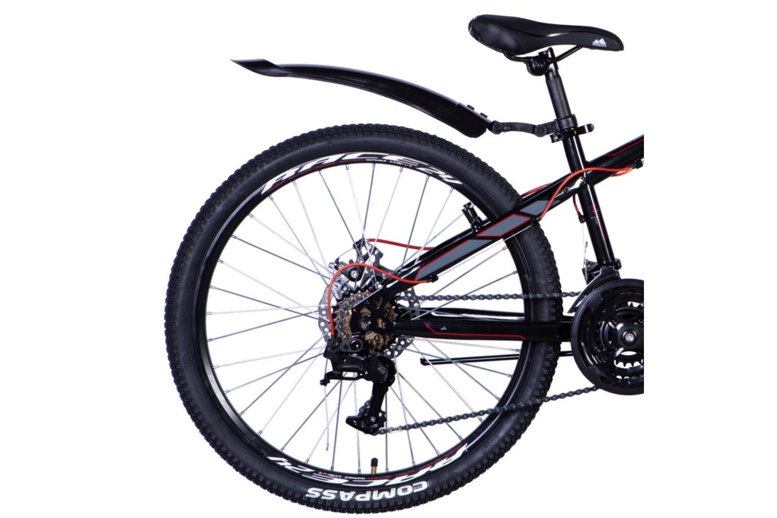 Davi Flint Disc 24", 125-155 cm, 21 käiku, must hind ja info | Jalgrattad | kaup24.ee